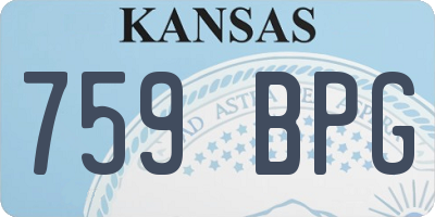 KS license plate 759BPG