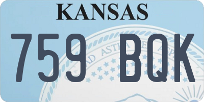 KS license plate 759BQK
