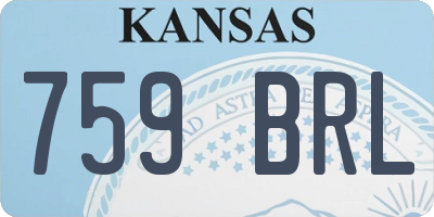 KS license plate 759BRL