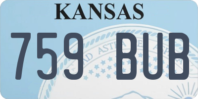 KS license plate 759BUB
