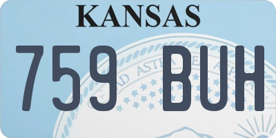 KS license plate 759BUH