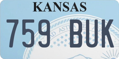 KS license plate 759BUK