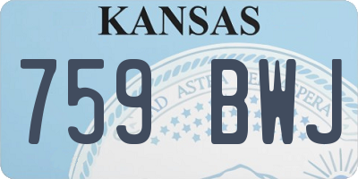 KS license plate 759BWJ