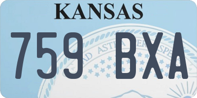 KS license plate 759BXA