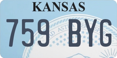 KS license plate 759BYG