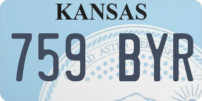 KS license plate 759BYR
