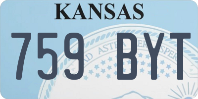 KS license plate 759BYT