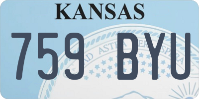 KS license plate 759BYU