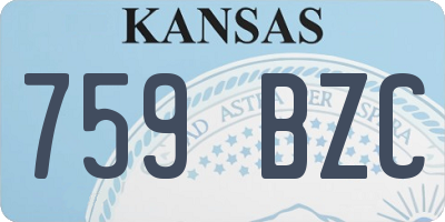 KS license plate 759BZC