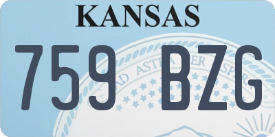 KS license plate 759BZG