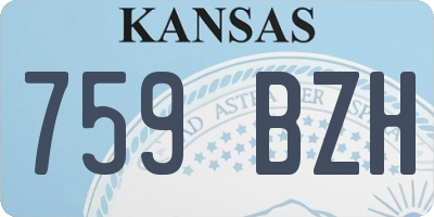 KS license plate 759BZH