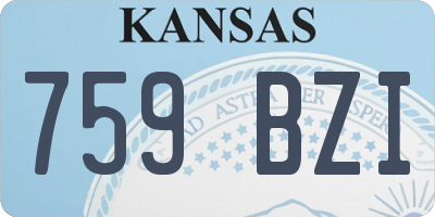 KS license plate 759BZI