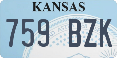 KS license plate 759BZK