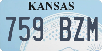 KS license plate 759BZM