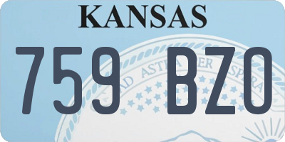 KS license plate 759BZO
