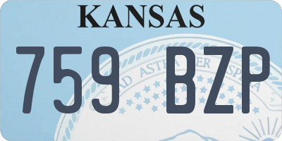 KS license plate 759BZP