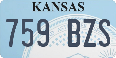 KS license plate 759BZS