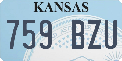 KS license plate 759BZU