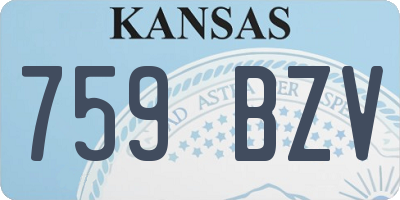 KS license plate 759BZV