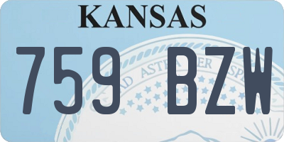 KS license plate 759BZW