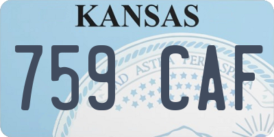 KS license plate 759CAF