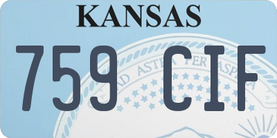 KS license plate 759CIF