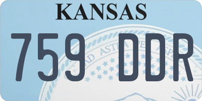 KS license plate 759DDR