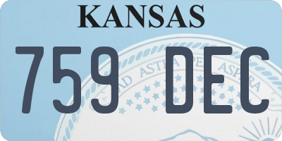KS license plate 759DEC