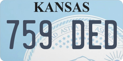 KS license plate 759DED