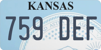 KS license plate 759DEF