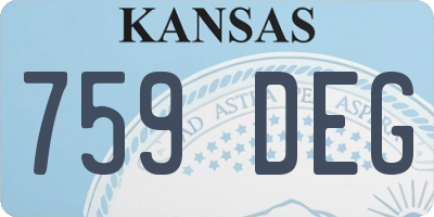 KS license plate 759DEG
