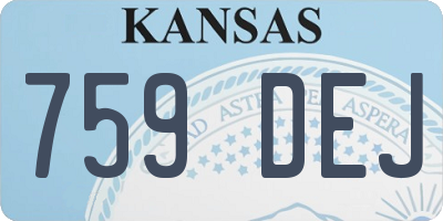 KS license plate 759DEJ