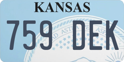 KS license plate 759DEK