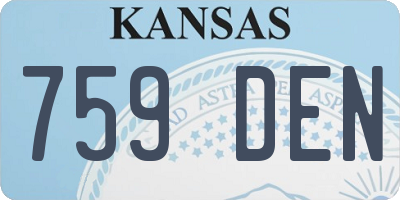 KS license plate 759DEN