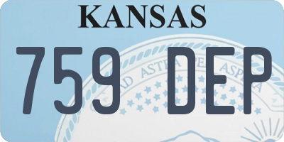 KS license plate 759DEP