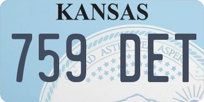KS license plate 759DET