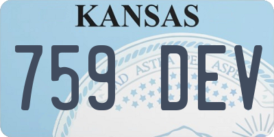 KS license plate 759DEV