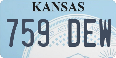 KS license plate 759DEW