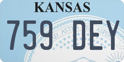 KS license plate 759DEY