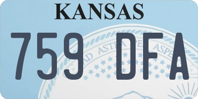 KS license plate 759DFA