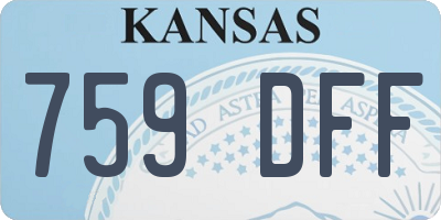 KS license plate 759DFF