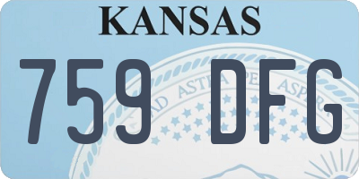 KS license plate 759DFG