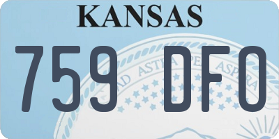 KS license plate 759DFO