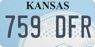KS license plate 759DFR