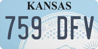 KS license plate 759DFV