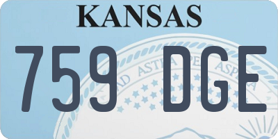 KS license plate 759DGE