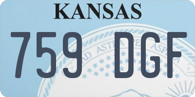 KS license plate 759DGF