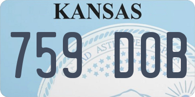 KS license plate 759DOB