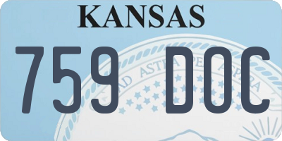 KS license plate 759DOC
