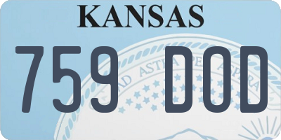 KS license plate 759DOD